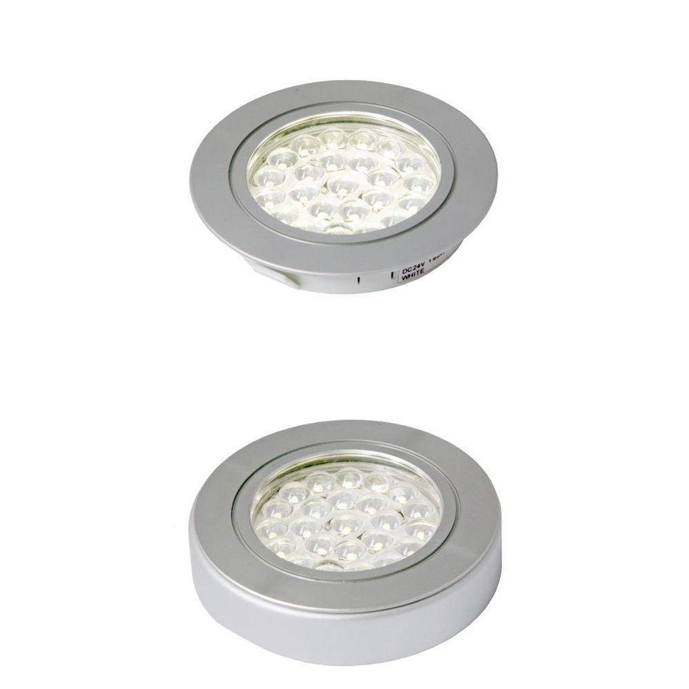 HD LED Puck Light Kit Cool White 3 Pack Aluminum