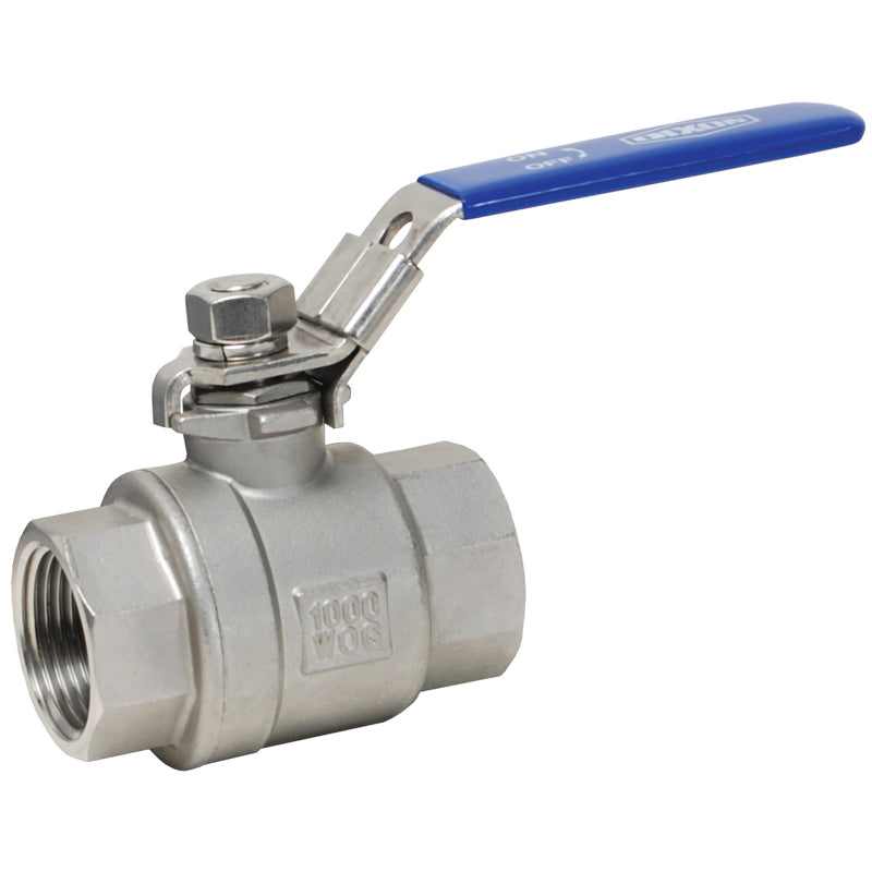BALL VALVE 1-1/4 FNPT SS LOCKS SSLBV125- FULL PORT - Max Pressure 1000 PSI WOG,100 PSI Saturated Steam