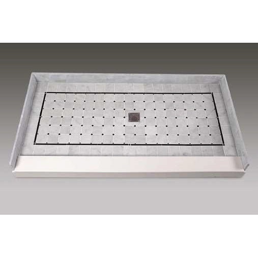 Pre-Tile Shower Base 60x36x4" w/Center Drain in Square White