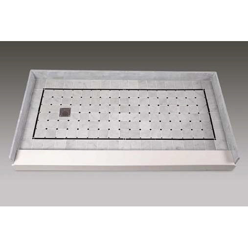 Pre-Tile Shower Base 60x32x4" w/Left Drain in Square White