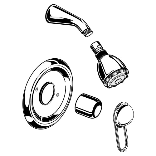 Enfield Shower Trim W/Multi-Function Showerhead In Polished Brass
