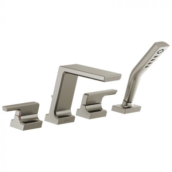 Pivotal Roman Tub Trim w/Handshower in Lumicoat Stainless