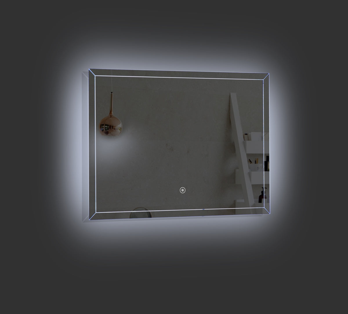 LED-Backlit Contemporary Mirror 29.53x21.65" w/Touch Sensor