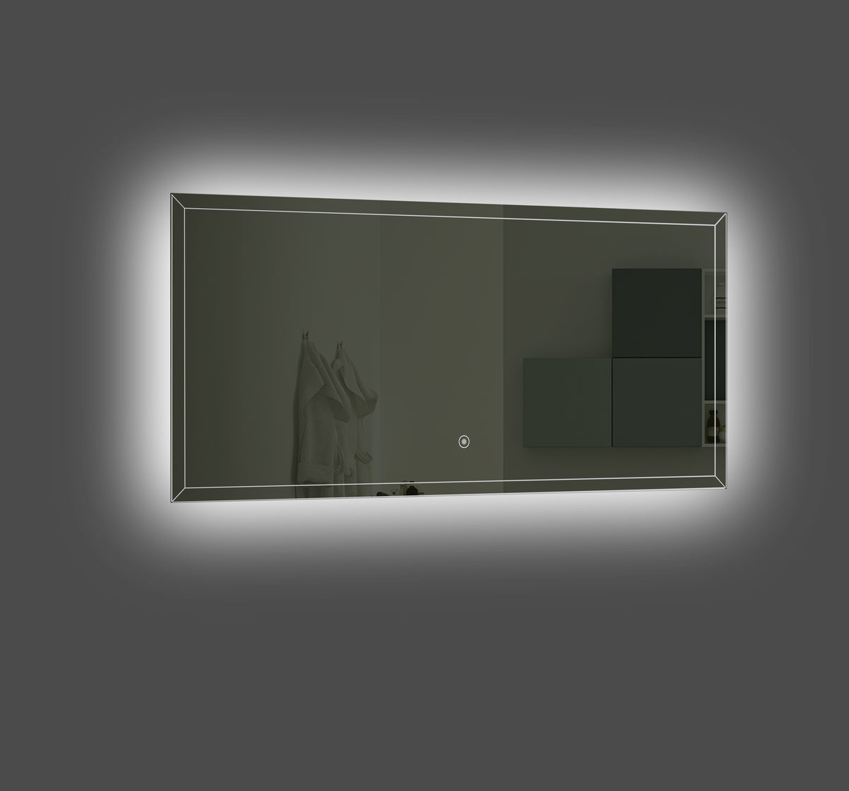 LED-Backlit Contemporary Mirror 47.24x21.65" w/Touch Sensor