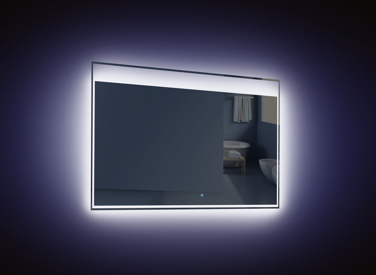 LED-Backlit Contemporary Mirror 39.37x23.62" w/Touch Sensor