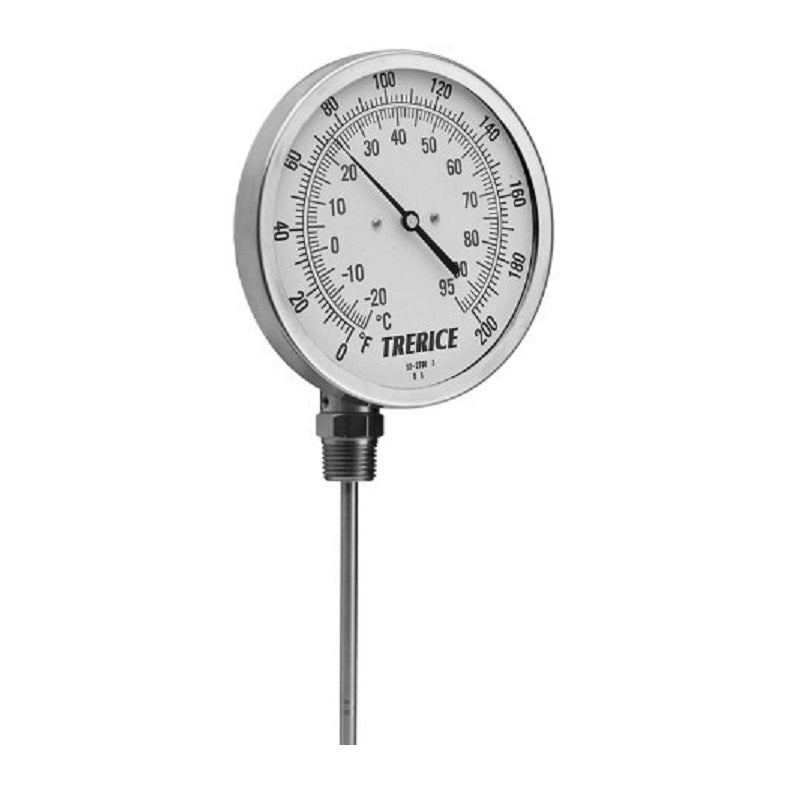Thermometer 20° to 240°F Bottom Connection 3" Dial 4" Stem