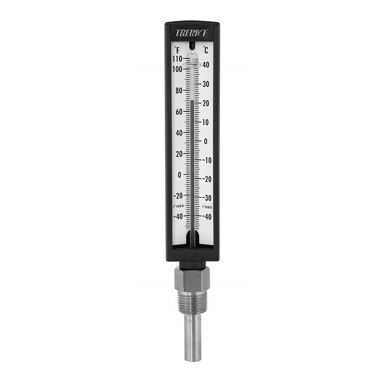 Thermometer 30° to 240°F Straight 2" Aluminum Stem Valox Case