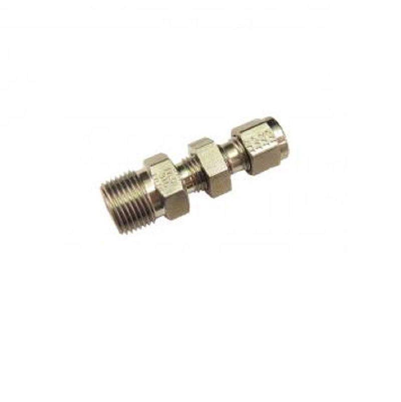 CONNECTOR 1/4 BRASS TXMPT B-4-DBHMP-4 - BULKHEAD MALE