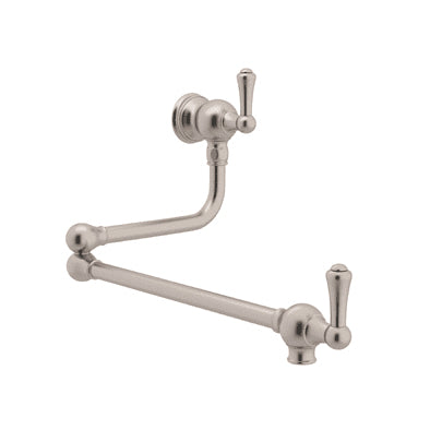 Perrin & Rowe Wall Mount Swing Arm Pot Filler in Satin Nickel