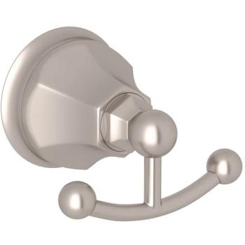 Palladian Double Robe Hook in Satin Nickel
