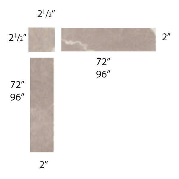 Expressions 2-1/2x72" Ouside Tile Trim Kit in Grey 6 pc Set