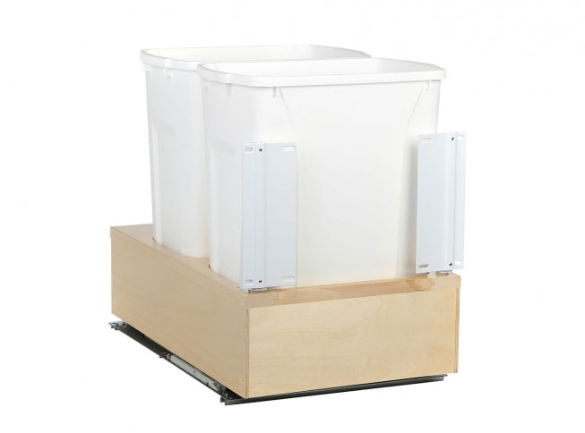 35 Qt Double Waste Bin 14-5/8x19-1/4x22-3/8" in White
