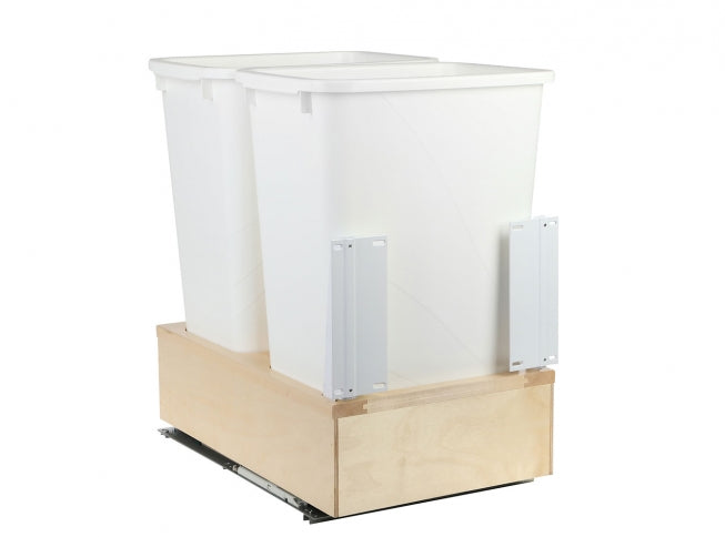 50 Qt Double Waste Bin 16-7/8x23-1/32x22-7/16" in White