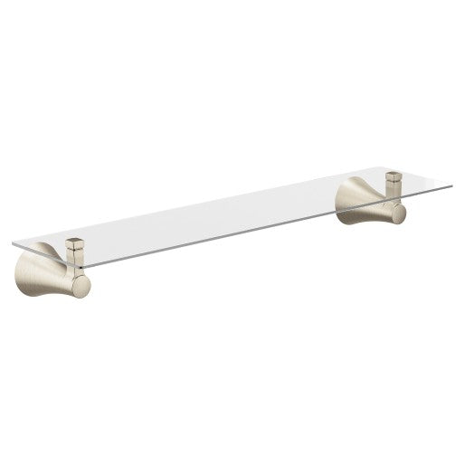 Flara Glass Shelf in Brushed Nickel