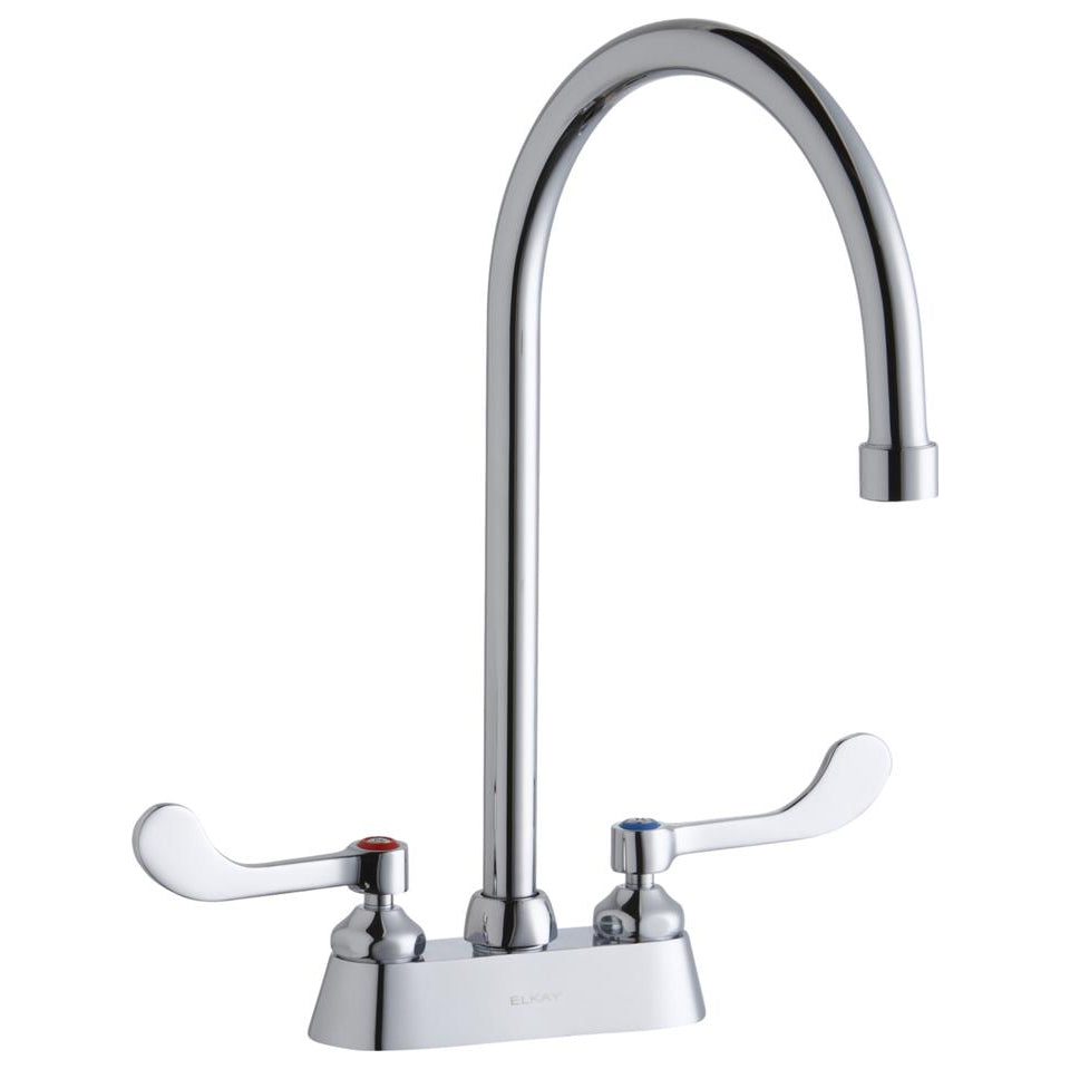 Commercial Kitchen Faucet w/4" Centers 1.5 gpm Exposed Deck in Chrome
