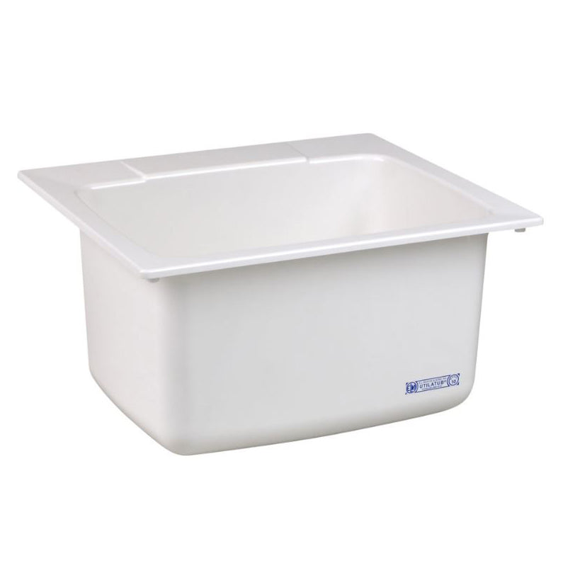 Single Bowl 25x22x13-3/4" Drop-In Utility Sink in White