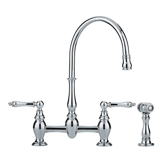 Farm House 2-Handle Bridge Faucet w/Sidespray in Chrome