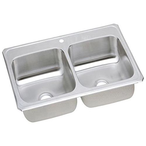 Celebrity 43x22x6-7/8" Stainless Steel Dbl Bowl Sink 1 Hole