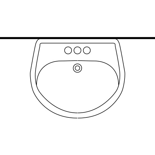 Colony 21-3/4" Pedestal Sink Only in Linen w/4" Fct Centers