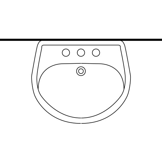 Colony 21-3/4" Pedestal Sink in Linen w/8" Faucet Centers