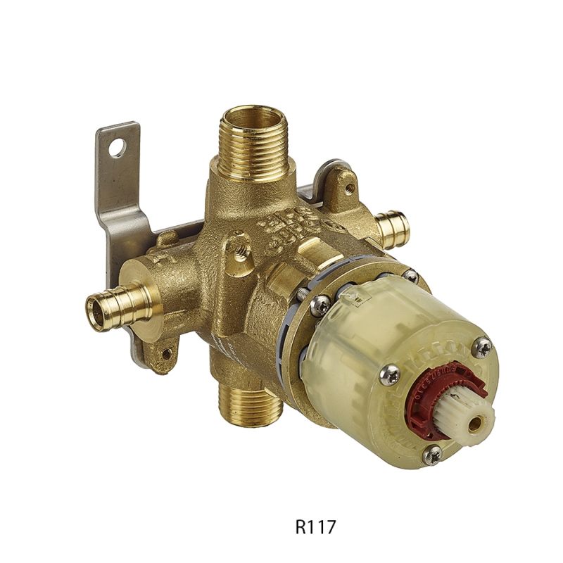 Pressure Balance Rough Valve Body Only PEX Inlets/Universal Outlets for Bath/Shower w/Temperature Control