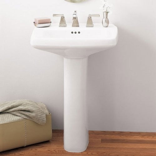 Lexington 24-1/4x18-1/4 Pedestal Sink w/8" Fct Cntr in White