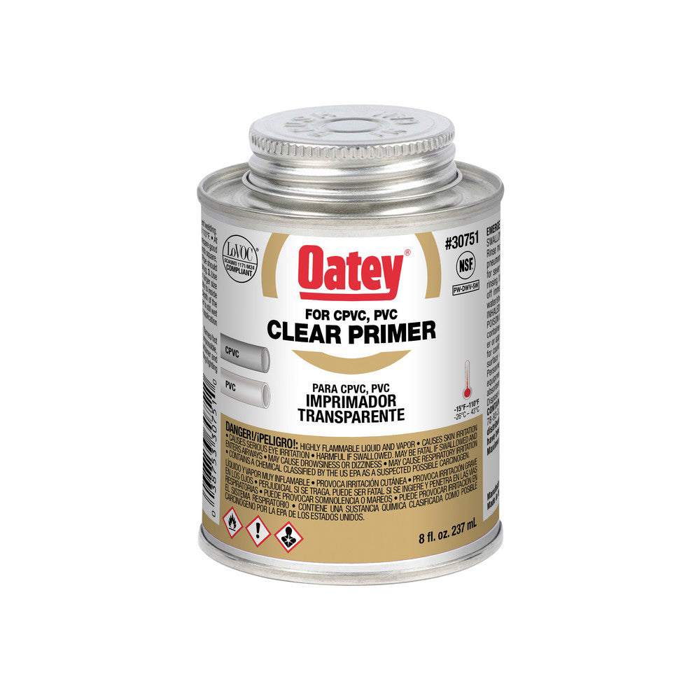 PRIMER 8 OZ CLEAR NSF LISTED 30751 F/PVC & CPVC PIPE & FITTING