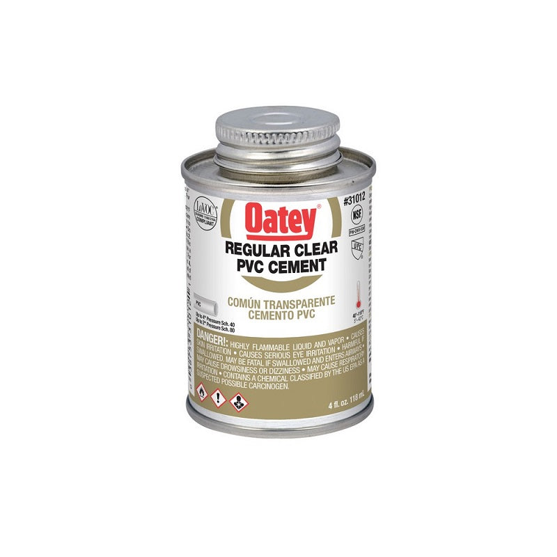 Cement 1/4 Pt PVC Clear Regular with Brush Top Can