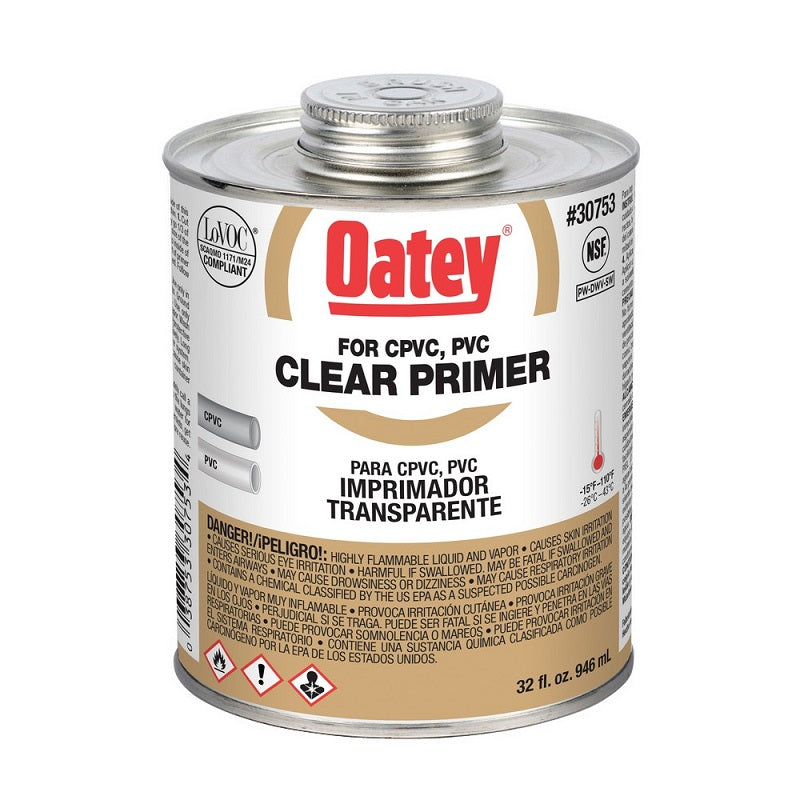 Primer 1 Qt Clear Heavy Duty NSF for PVC & CPVC Pipe & Fittings