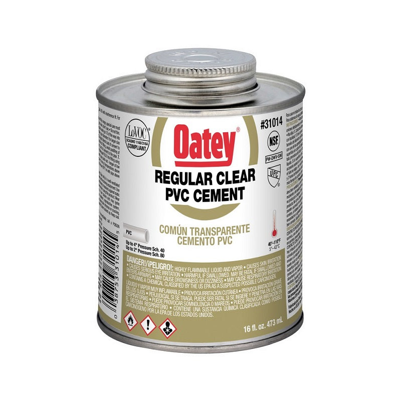 Cement 1 Pt PVC Clear Regular with Brush Top Can