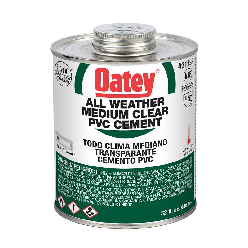 Cement 1 Qt PVC Clear All Weather with Brush Top Can