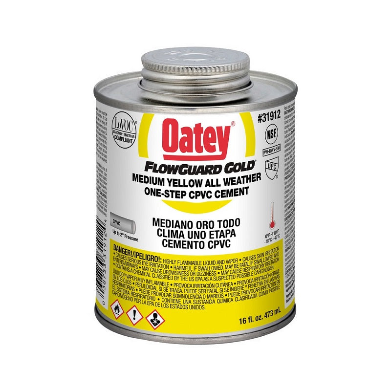 CEMENT 16OZ YELLOW CPVC GOLD 31912 1-STEP FLOWGUARD