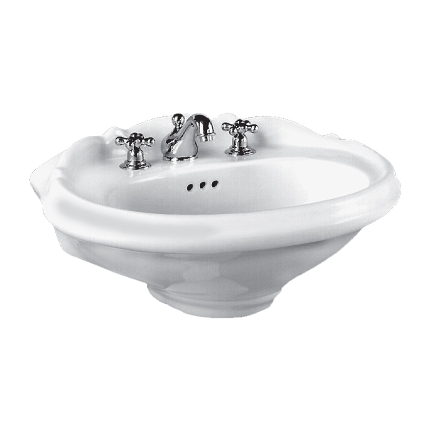Reminiscence 26x20 Pedestal Sink w/4" Fct Cntr in Loganberry