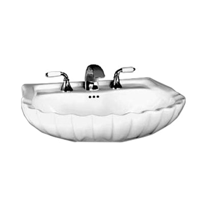 Seychelle 23-1/2x19" Pedestal Sink in White w/Top Hole Only