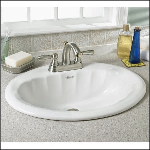 Seychelle 23-1/2" Pedestal Sink in White w/4" Faucet Centers