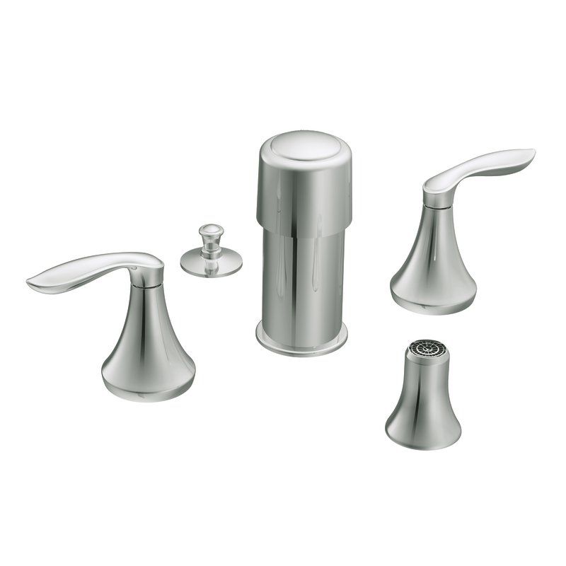 Eva 2-Handle Bidet Faucet w/Metal Waste Assembly in Chrome