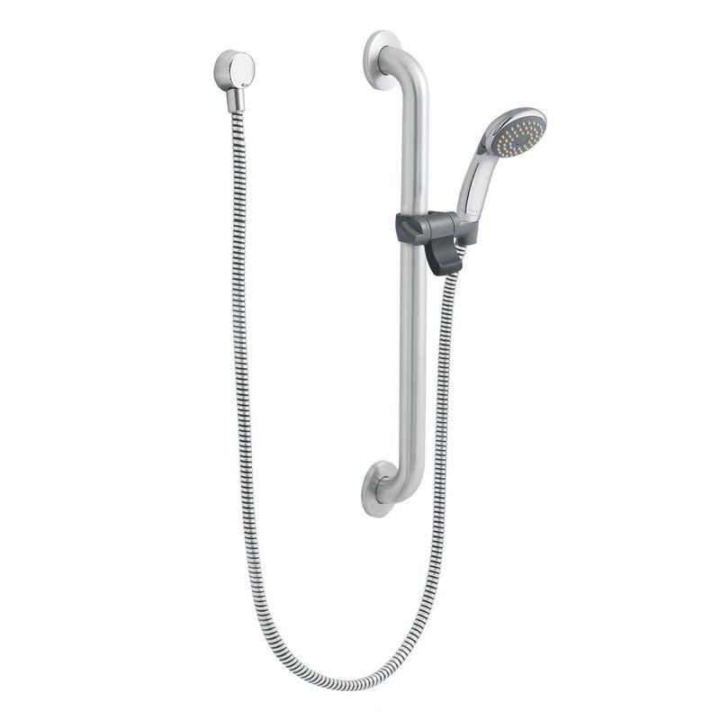 Commercial Handshower W/Slide/Grab Bar In Chrome