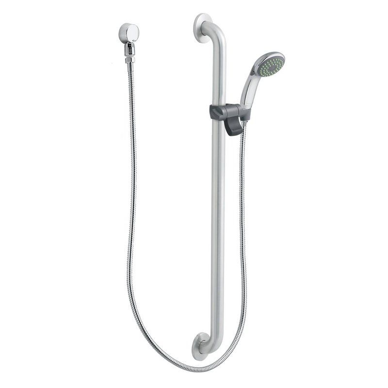 Commercial Handshower W/Slide/Grab Bar In Chrome