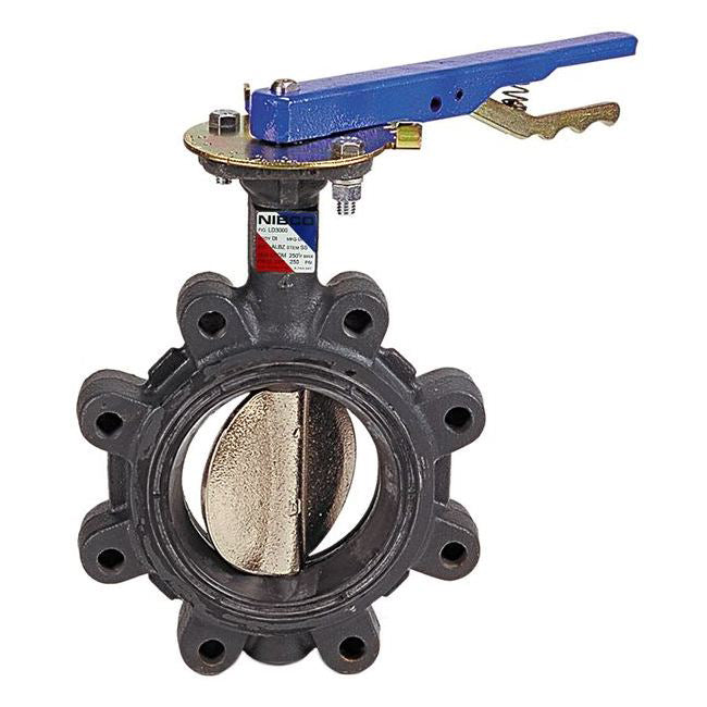 BUTTERFLY VALVE 6 DUCTILE IRON LUG BODY LD21000 BRONZE DISC BUNA SEAT
