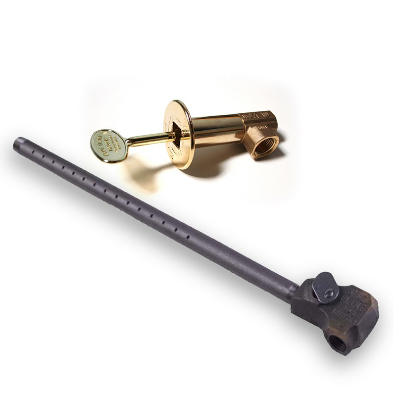 Log Lighter Kit Angel Valve Polished Brass