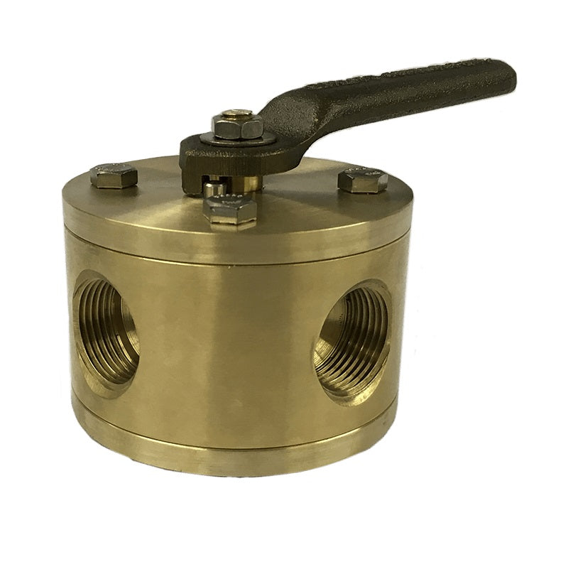 Rotor Valve 3/4" FPT Bronze 3-Way T-Port Not for Use with Potable Water