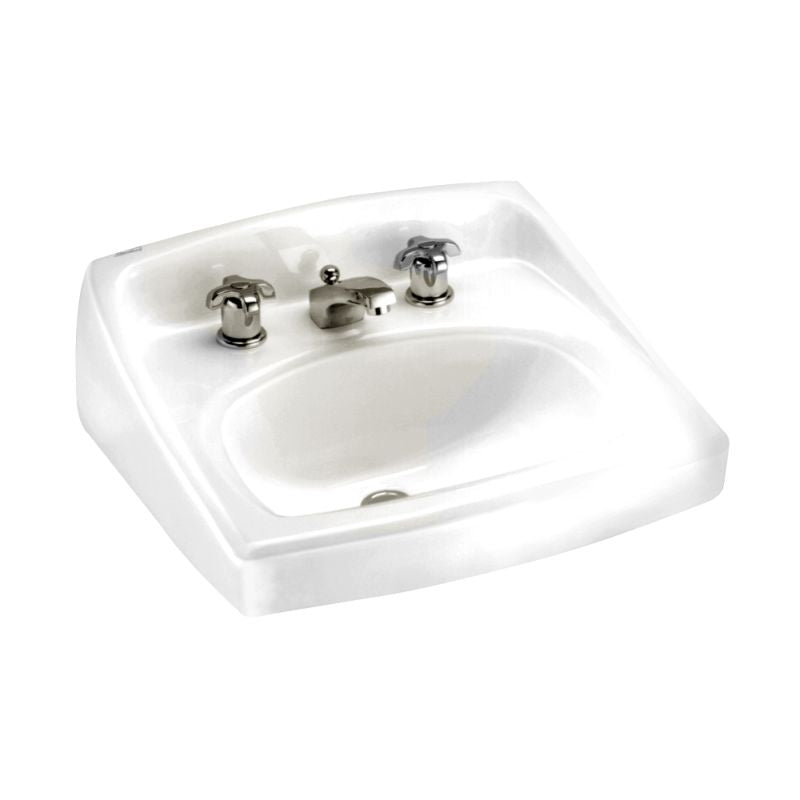 Lucerne 20-1/2x18-1/4" White Wall-Hung Lav Sink w/8" Faucet Holes