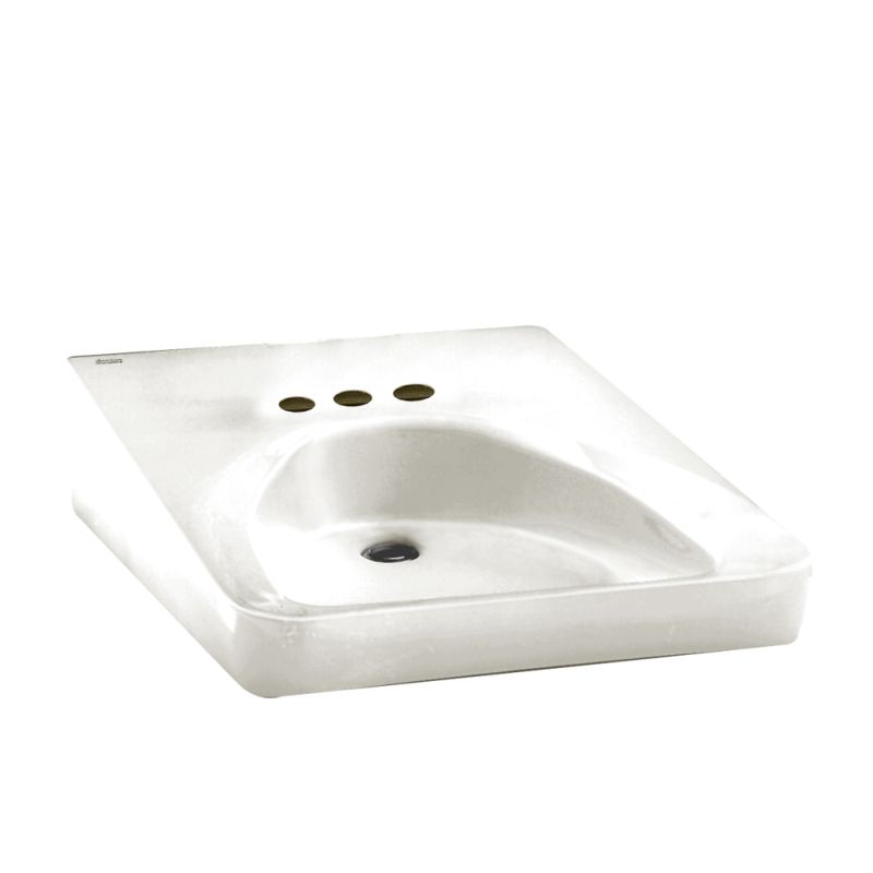 Wheelchair 20x27" Wall-Hung Lav Sink in White w/4" Faucet Holes