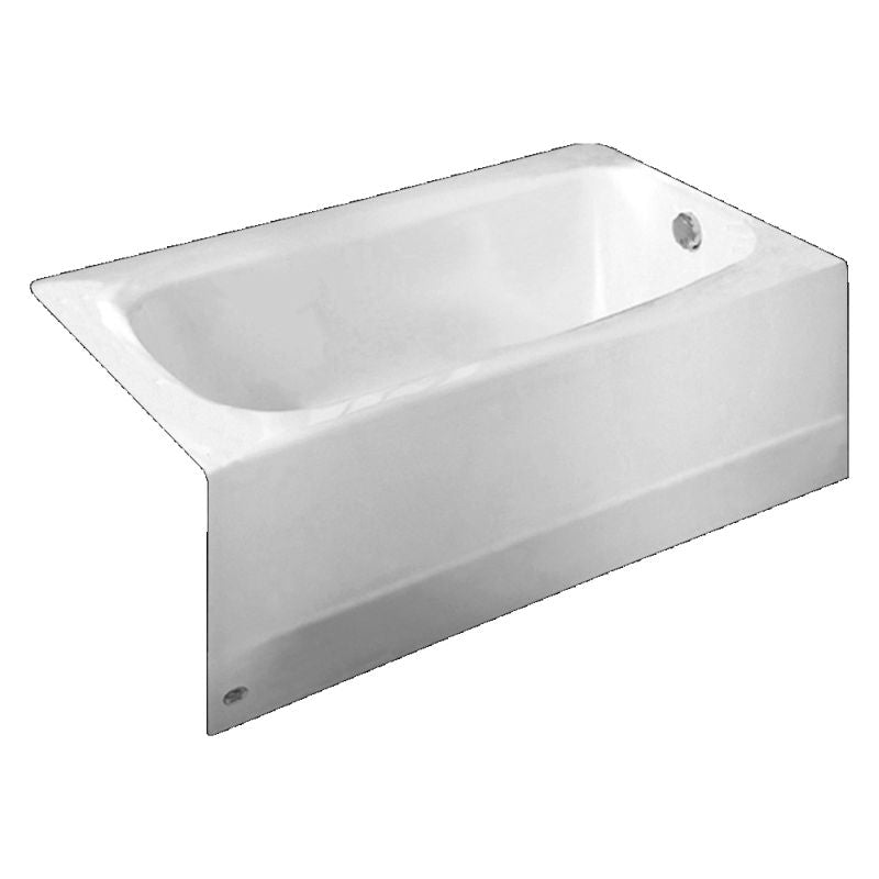 Cambridge 60x32" Integral Apron Bathtub White w/Left Drain