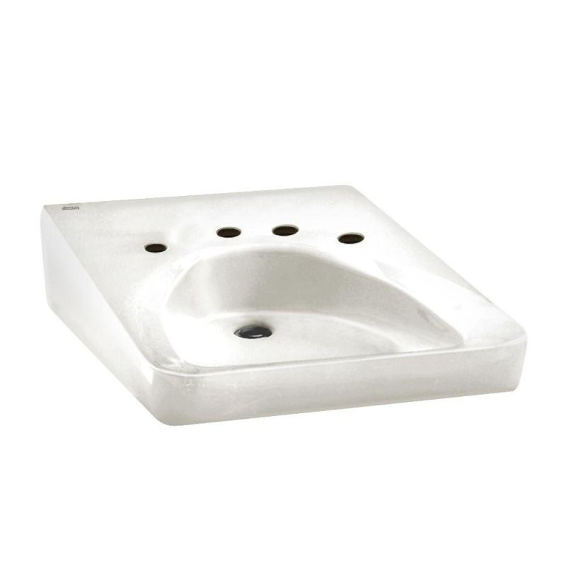 Wheelchair 20x27" Wall-Hung Sink in White w/10-1/2" Faucet Centers