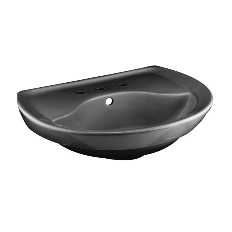 Ravenna 24-1/4x20x6" Pedestal Sink in Black w/8" Faucet Center