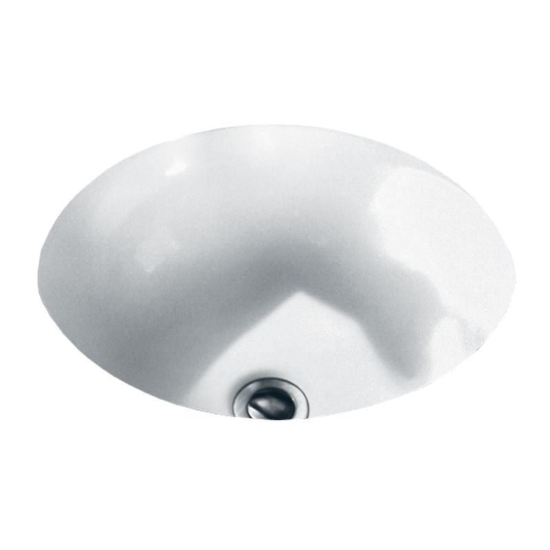 Orbit 15-1/2" Round Undermount Lav Sink in White