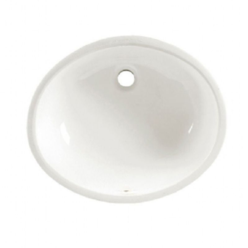 Ovalyn 19-1/4x16-1/4" Undermount Lav Sink in White w/Unglazed Rim