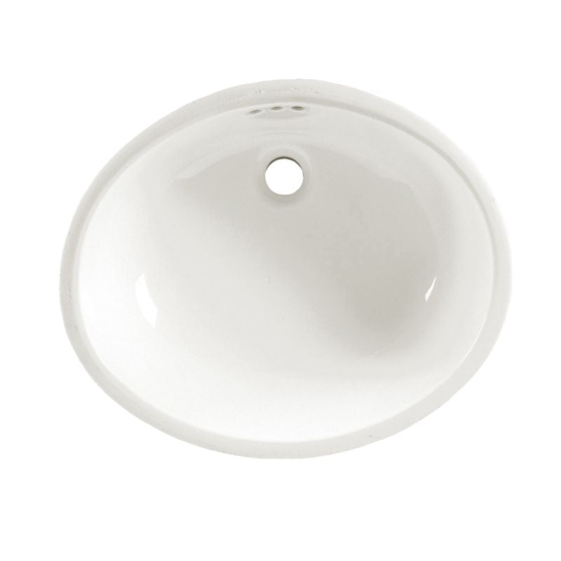 Ovalyn 21-1/2x17-3/8" Undermount Lav Sink in White w/Unglazed Rim