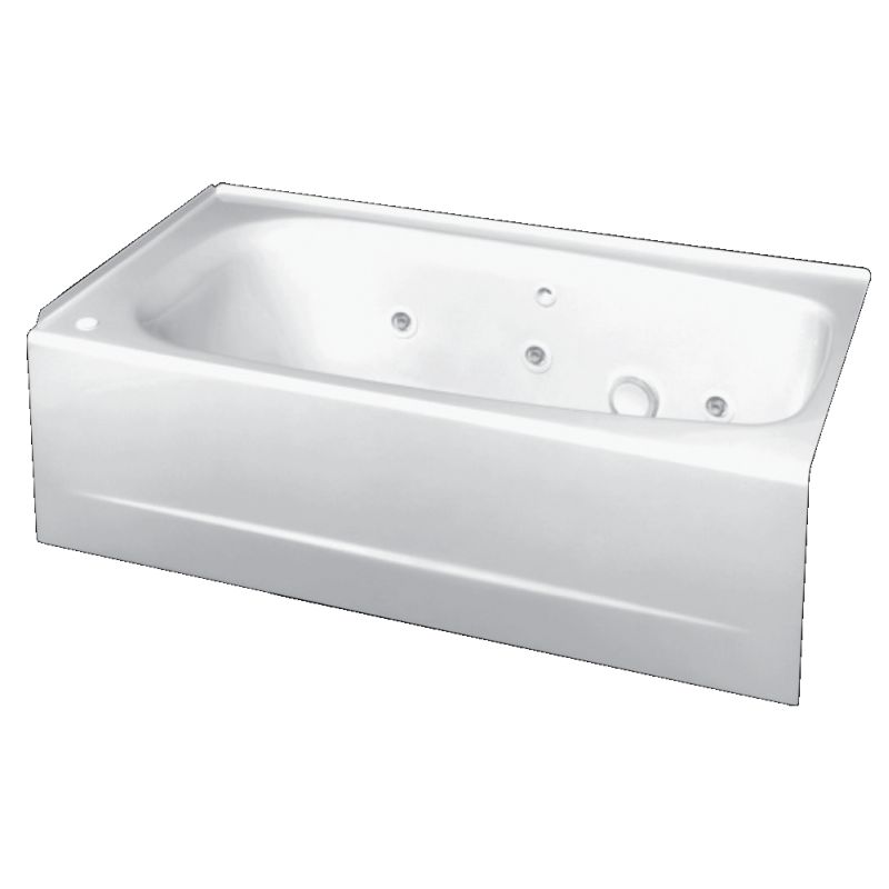 Cambridge 60x32" Whirlpool Bathtub White w/Left Drain